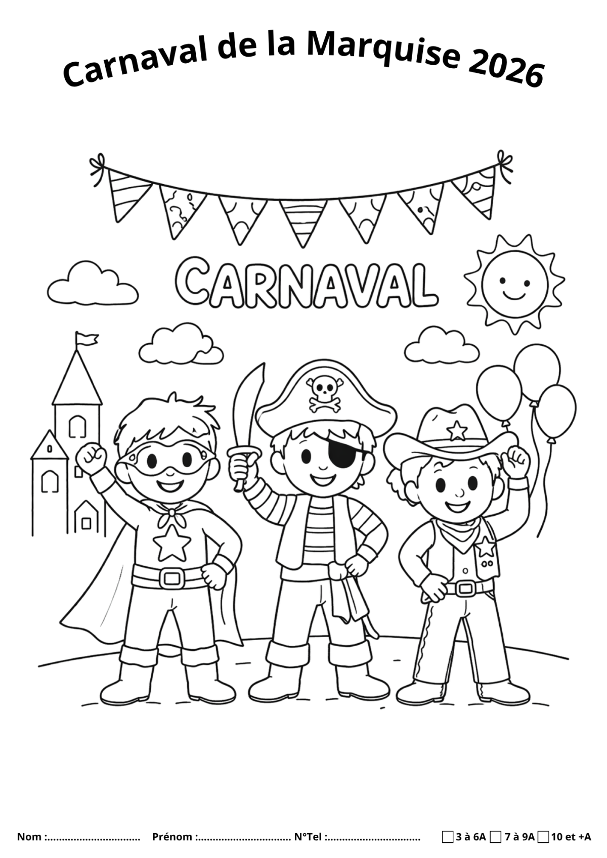 Dessin Aventure Carnaval de la Marquise 2026