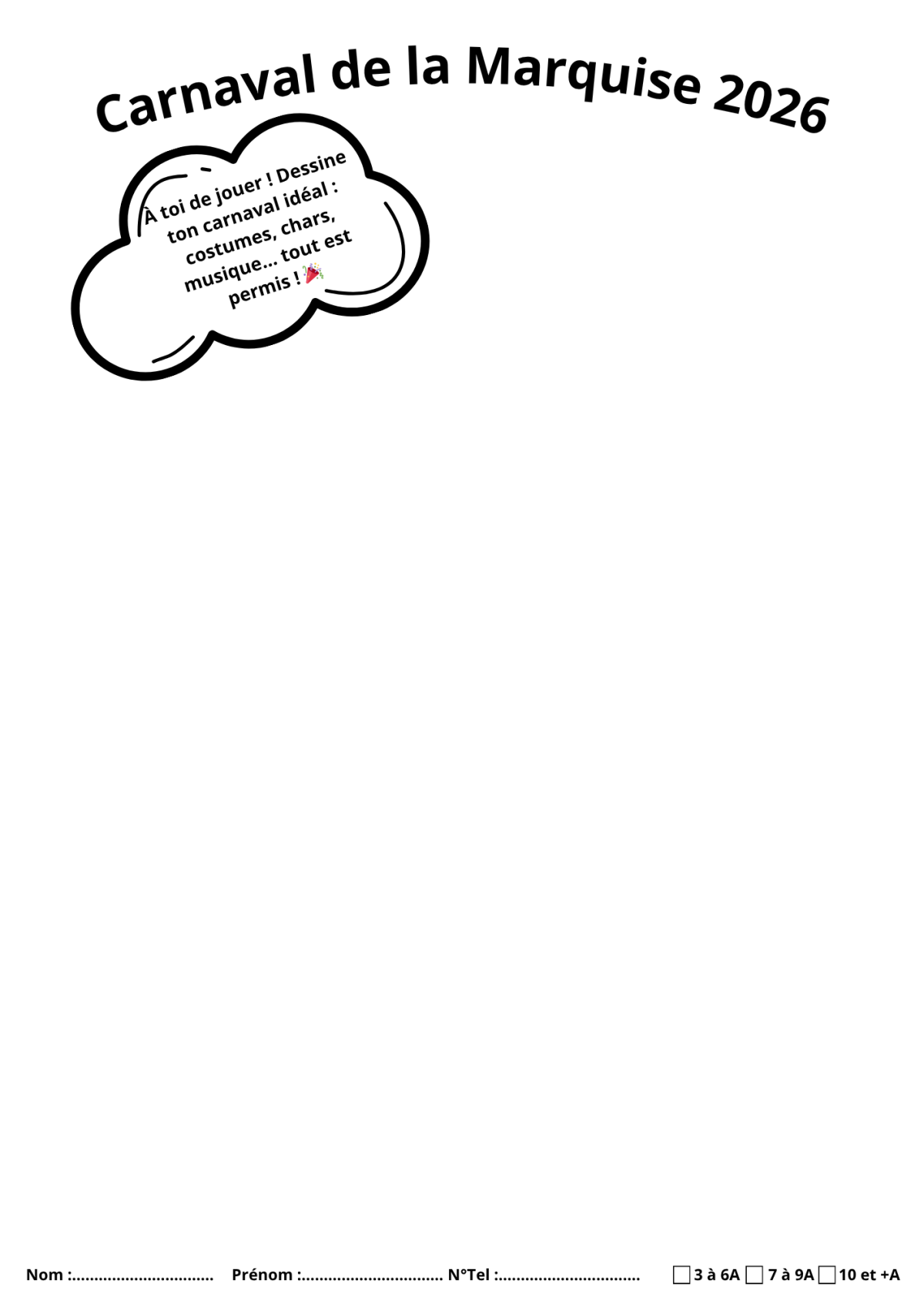 Dessin libre Carnaval de la Marquise 2026